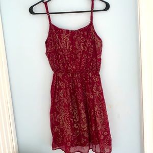 Abercrombie Red and Gold mini dress